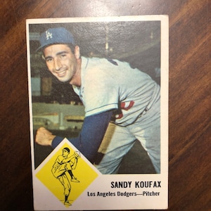 1963 Fleer Baseball original card Sandy Koufax #42 Los Angeles Dodgers