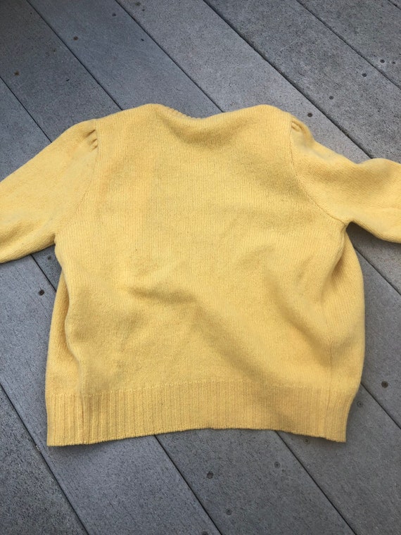 Vintage New Zealand wool yellow cardigan sweater … - image 2