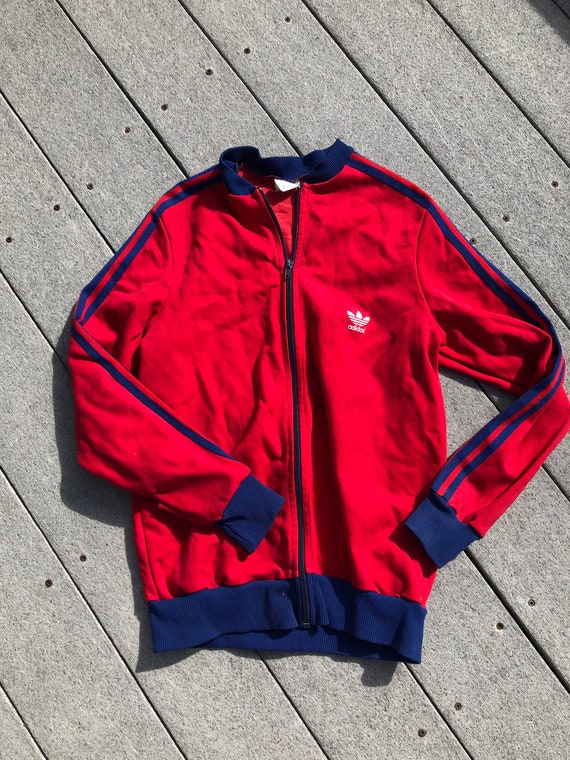 Adidas 1970’s red zip jacket warm up West German t