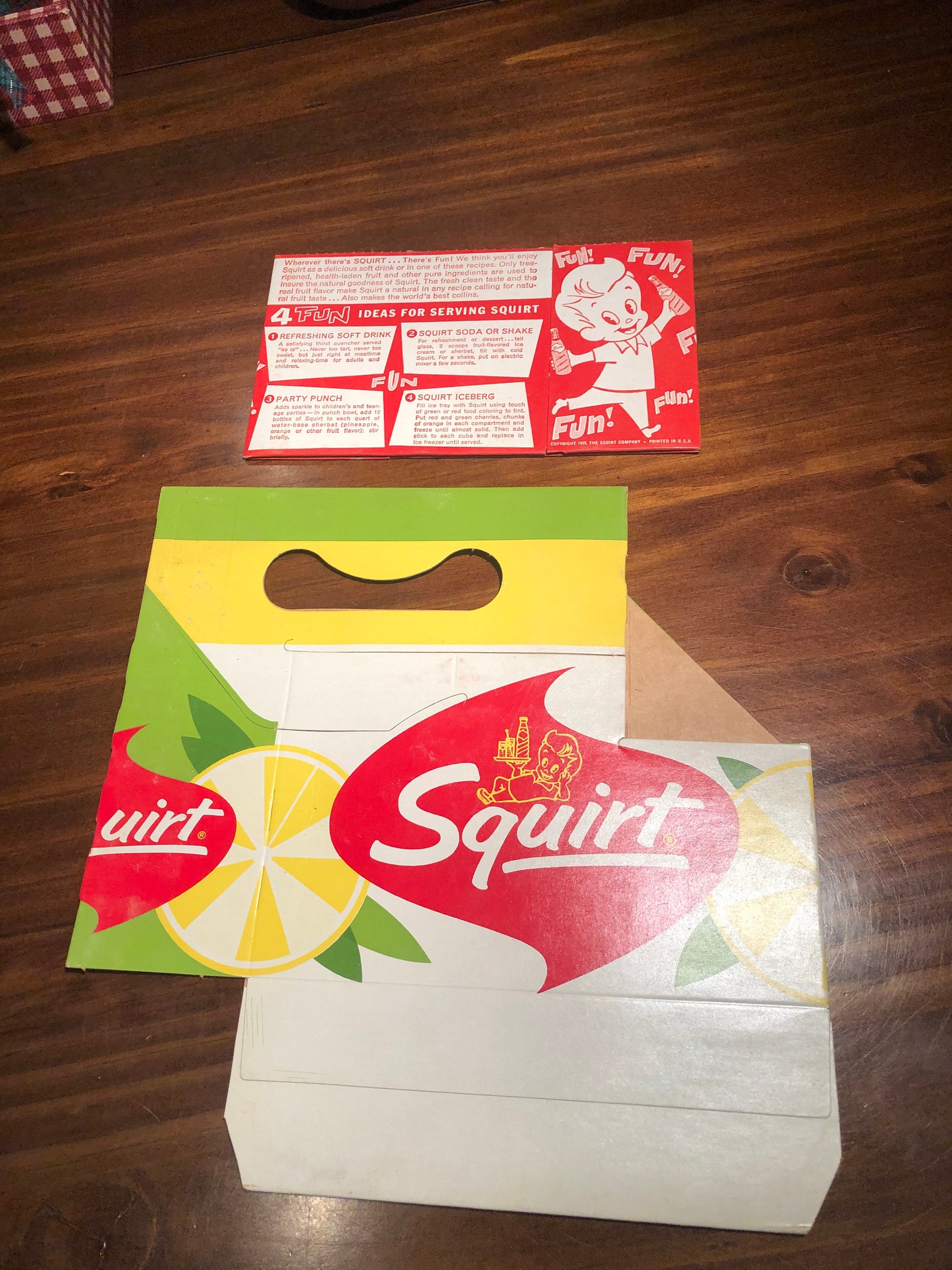 2 Vintage Squirt Soda Cartons for Bottles 1960s & 1950s Etsy