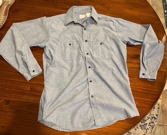 Vintage Great Wide chambray work shirt Large Tall… - image 2