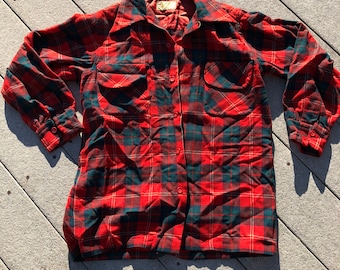 Pendleton 1950s wool medium red shirt vintage