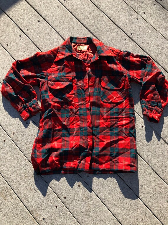 Pendleton 1950s wool medium red shirt vintage