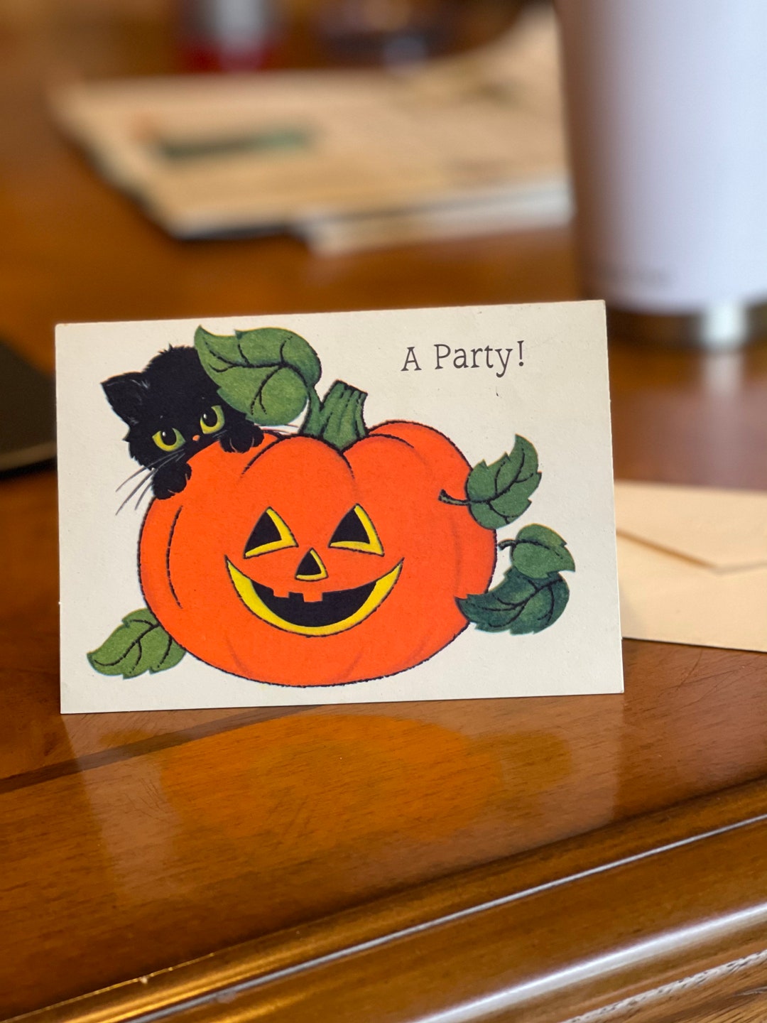 Vintage Halloween Greeting Card Party Invitation Hallmark W Envelope - Etsy
