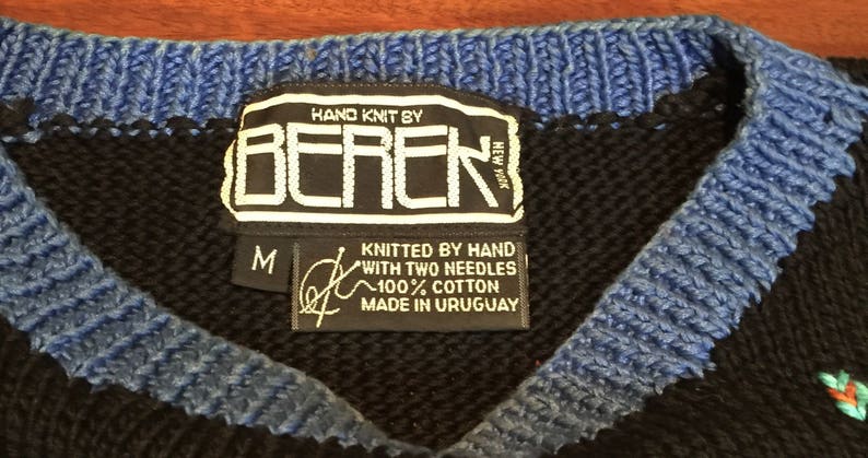 Berek New York M Sweater Hand Knit In Uruguay Black