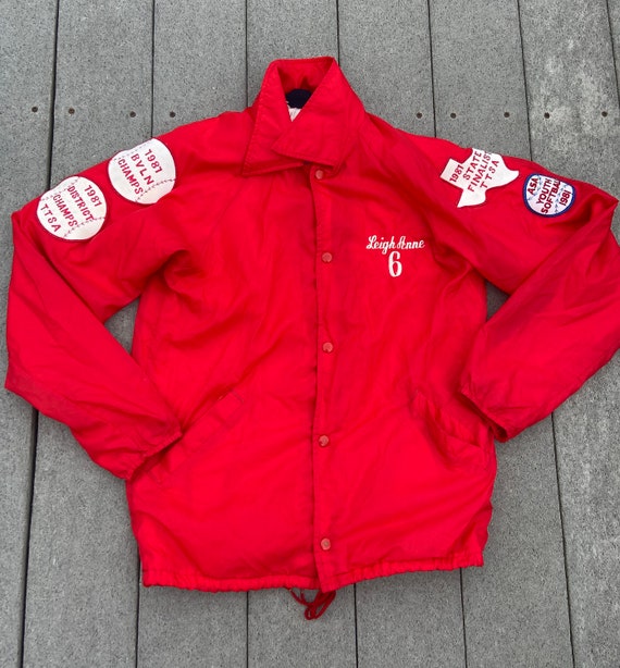 Vintage 80s Red Softball Texas Windbreaker Womens Size XS S Etsy UK