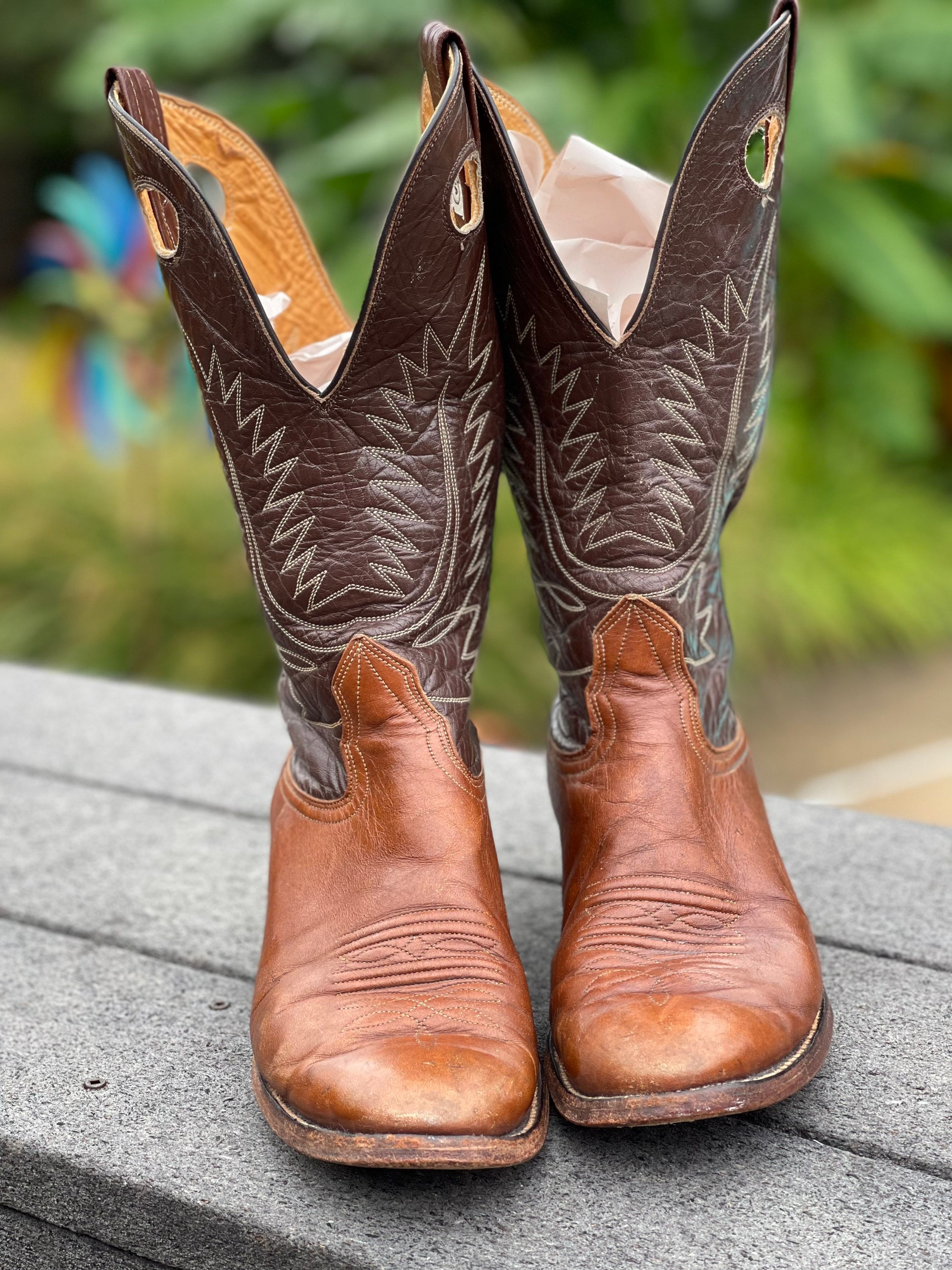Nocona Cowboy Boots Size 9 D Vintage Leather Brown Texas - Etsy 
