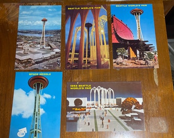 Lot 2 1962 Seattle World’s Fair 5 postcards Washington