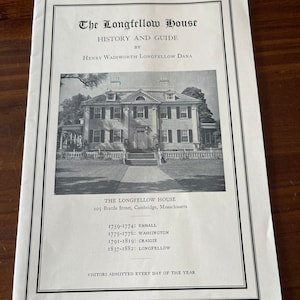1960s souvenir booklet Longfellow House Massachusetts vacation brochure