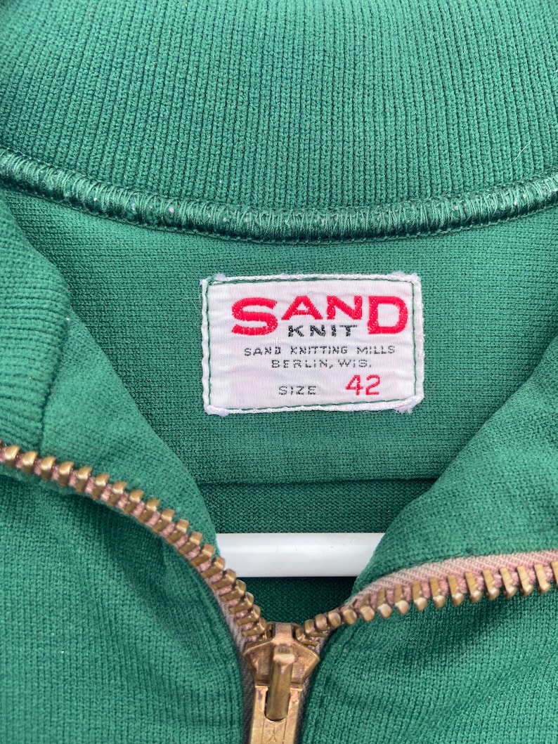 men\u2019s 42 Vintage 70s80s Baylor University green zip-up jacket