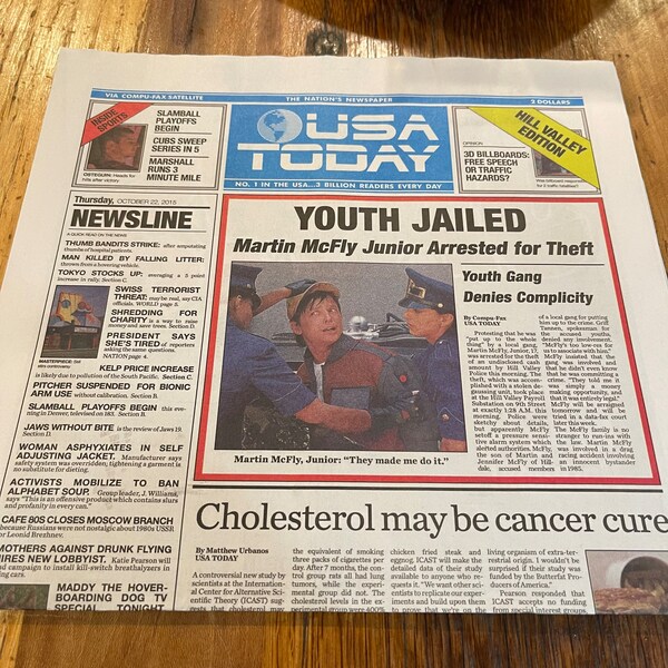 Back to the Future Newspaper - Etsy