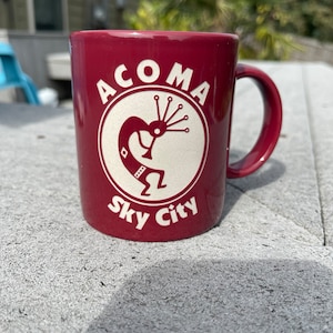 Vintage Acoma Sky City New Mexico Kokopelli coffee mug