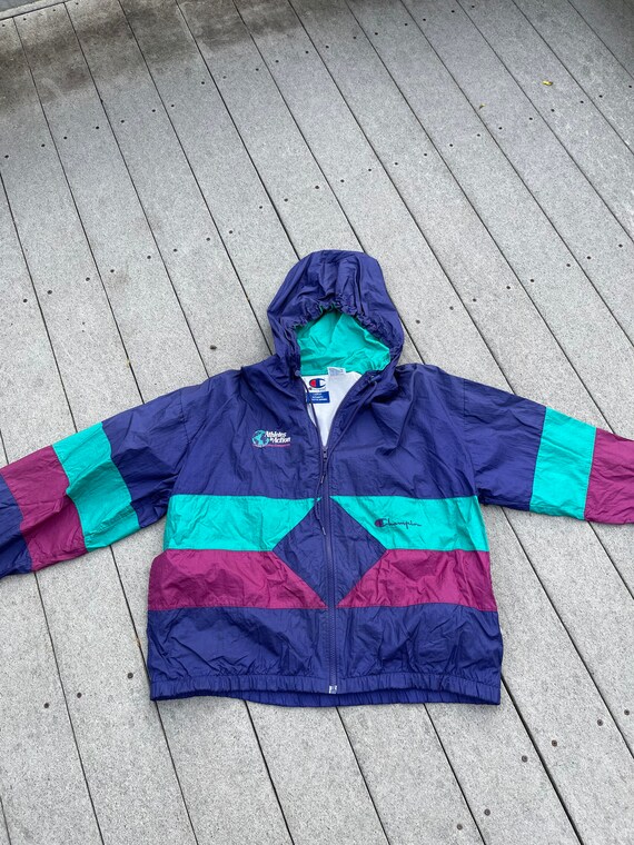 Vintage Champion L Windbreaker Zip up Athletes in Action Etsy