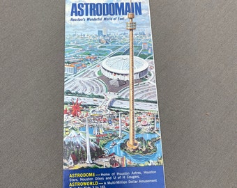 1968 Astrodomain amusement park vintage brochure Astrodome Houston Texas