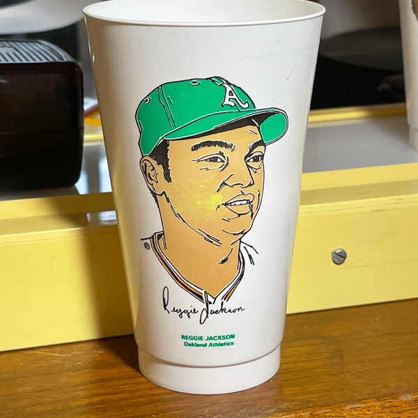 Reggie Jackson Oakland As 7-11 cup 1970s baseball slurpee