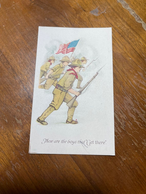 WW1-era patriotic postcard with child dressed as Canadian WW1-era patriotic postcard with child dressed as Canadian