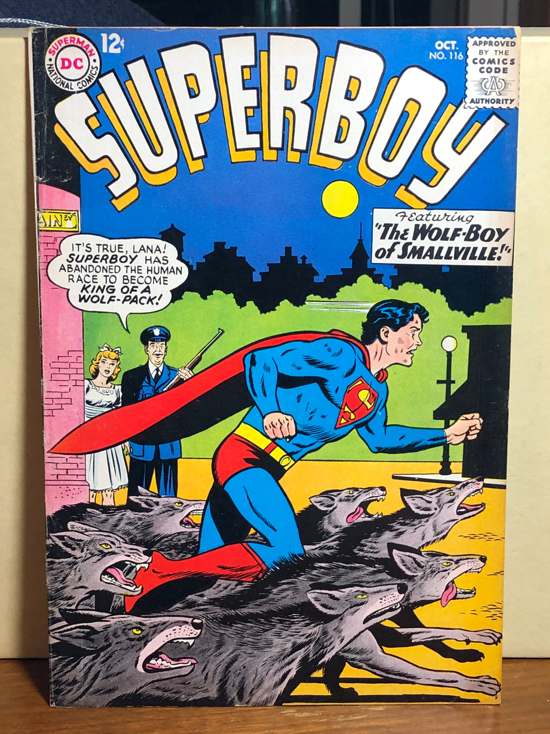 ヴィンテージ　ベイゴマ Superboy 116 Comic Book V-VF 1964 Wolf Boy Silver Age - Etsy