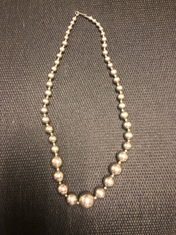 Vintage Dauplaise Silver Bead Necklace 11 Etsy Australia