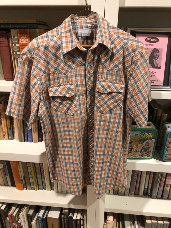 Orange pearl hot sale snap shirt