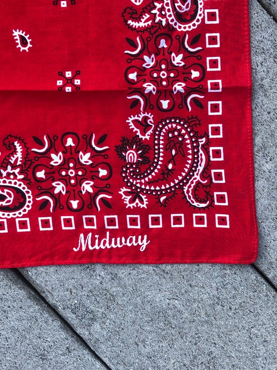 Bandana Scarf Red Mask 21” X 21” Colorfast Midway Cotton - Etsy