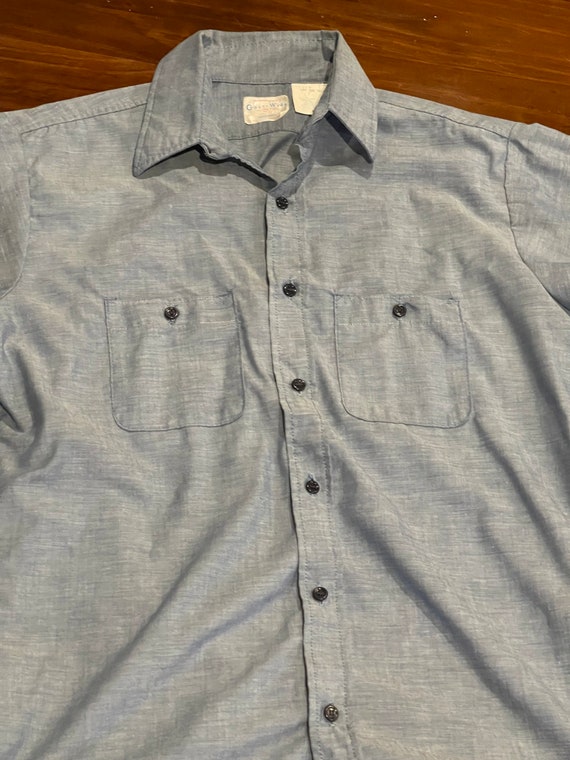 Vintage Great Wide chambray work shirt Large Tall… - image 1
