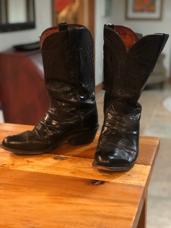 lucchese patent leather boots