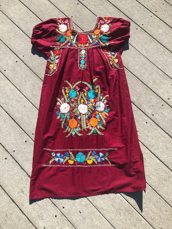 Maroon mexican shop dress