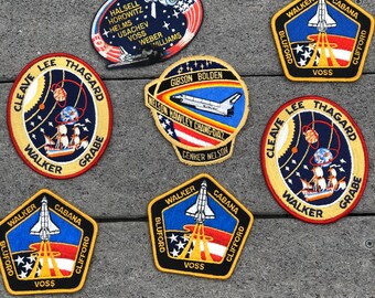 Lot of 7 NASA mission patches Space Shuttle Program