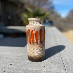Vintage Keramik Drip Glaze tall vase from West Germany 202-22