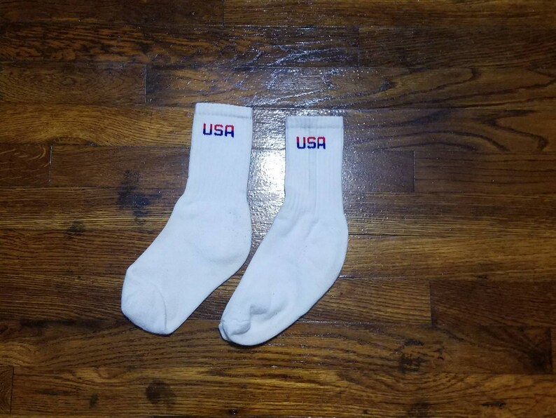 Vintage 1980s USA White Tube Socks Size MediumLarge Etsy
