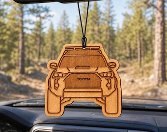 Toyota 4Runner Wooden Car Air Freshener | Refillable Rearview Mirror Diffuser
