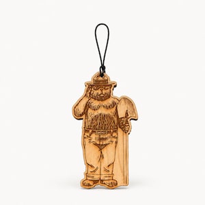 Ambientador de madera para coche Smokey Bear: difusor reutilizable para espejo retrovisor con aceite aromático, accesorio para camión y regalo para amantes de la naturaleza.