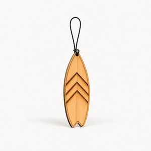 Surfboard Wooden Car Air Freshener — Reusable Rearview Mirror Diffuser with Fragrance Oil, Beach Accessory & Gift for Surfers