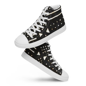 Mudcloth Print Women’s high top canvas shoes