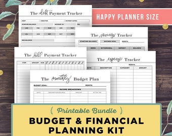 HAPPY PLANNER Financial and Budget Planner Printable Refills, Mambi, Classic 7 x 9.25 in, Mini, me & my big ideas, Debt Payment Tracker