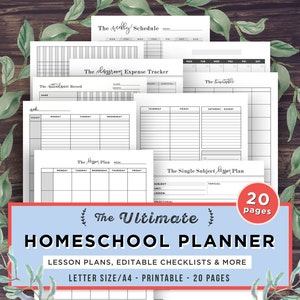 Homeschool Planner Printable, School Planner, Mom, Teacher Planner, Lesson Planner, Curriculum, Homeschooling, Binder, Academic Agenda, PDF image 1
