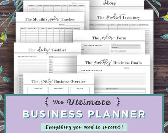 Small Business Planner Printable, Etsy Business Organizer, Home Business Management, Project Planner Productivity, Order Form, Direct Sales