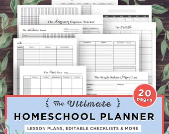 Homeschool Planner Printable, School Planner, Mom, Teacher Planner, Lesson Planner, Curriculum, Homeschooling, Binder, Academic Agenda, PDF