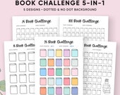 Reading Challenge, 25 Book Challenge, 50 Book Challenge, 75, 100, Reading Journal Printable, Book Tracker, A5, Letter PDF, Bullet Journal