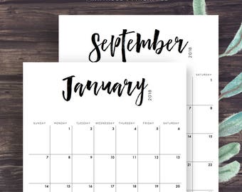2018 Calendar Printable