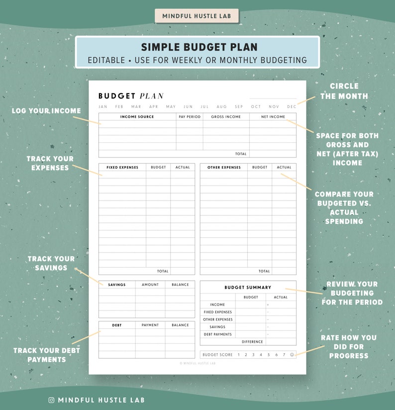 Budget Planner Printable, Financial Planner Template Bundle, Finance Printable, Money Saving, Expense Tracker, Debt, A5, Letter, Half Size image 4
