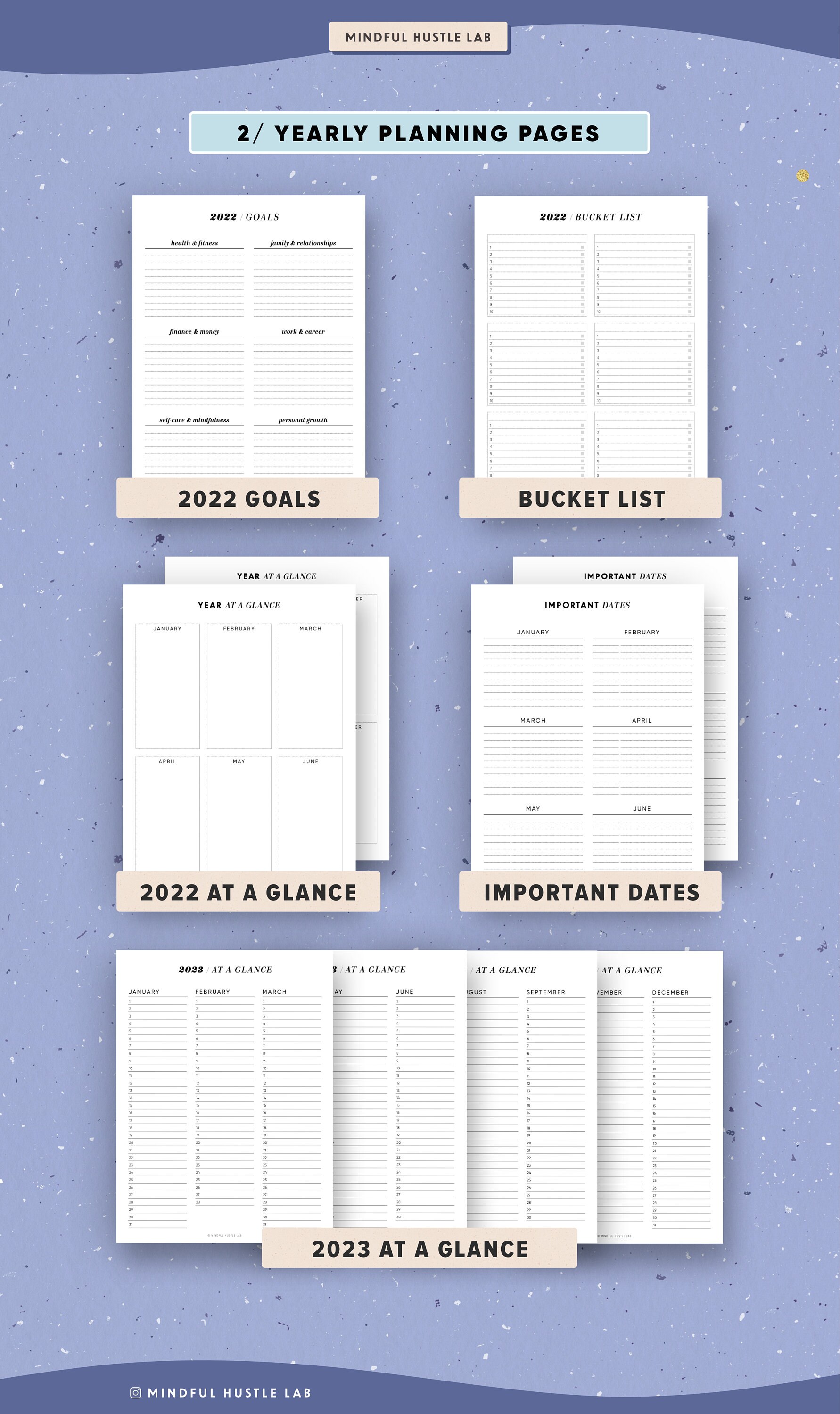 2022 Planner Printable Bundle Daily Planner 2022 Weekly and Etsy