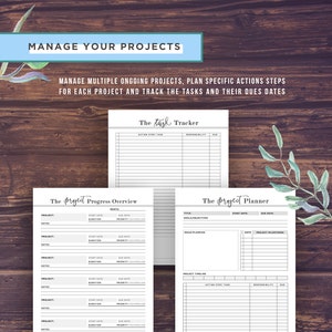 Productivity Planner Printable, Academic Planner, Project Management, Student Planner, Filofax A5, Goal Project Planner, Daily Agenda, PDF image 3