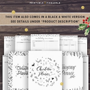 Christmas Planner Printable, 2021 Holiday Planner Kit, Gift Planner, Party Organizer, Thanksgiving, A5, Half Letter Size, Xmas, Digital image 8