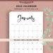 2022 Calendar Printable | Digital Calendar Template | Instant Download | Calligraphy, Black & White, Letter Size, A4, Sunday Monthly