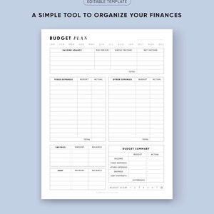 finance planner, monthly budget planner