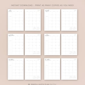 2026 Dated Monthly Planner on Two Pages, Monthly Organizer, Monthly Agenda, Month At a Glance, A5 Inserts, Half Size, Letter 8.5x11 in, A4 image 5
