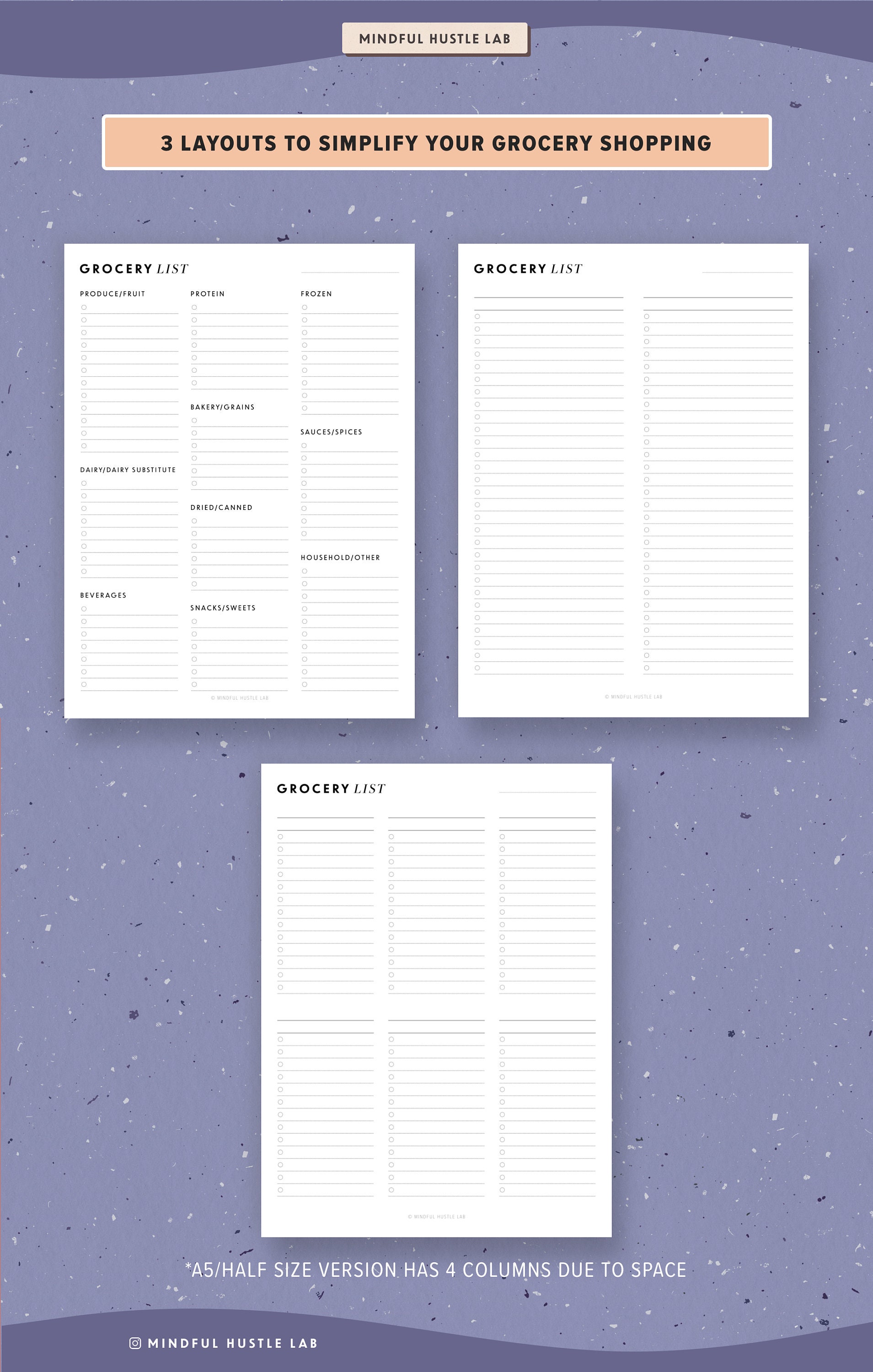 Meal Planner Printable Bundle, Weekly Meal Planner, Grocery List ...