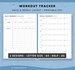 Workout Tracker Printable, Daily Exercise Planner, Weekly Workout Tracker, Gym Training Log, Fitness Planner, A5, A4, US Letter Size 