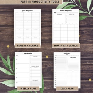 Student Planner Printable, Academic Planner Printable, College Student Planner, Productivity Project Agenda, High school, A5, Half Size image 3